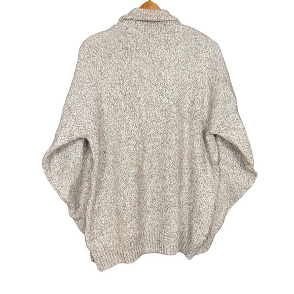 Vintage Northwoods Ragg Sweater | Neutral Shawl Collar Pullover | 80s Cabin Core - Picture 6 of 7
